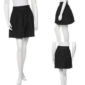 Robert Rodriguez Black Striped Full Skirt w/ Sequin Detail